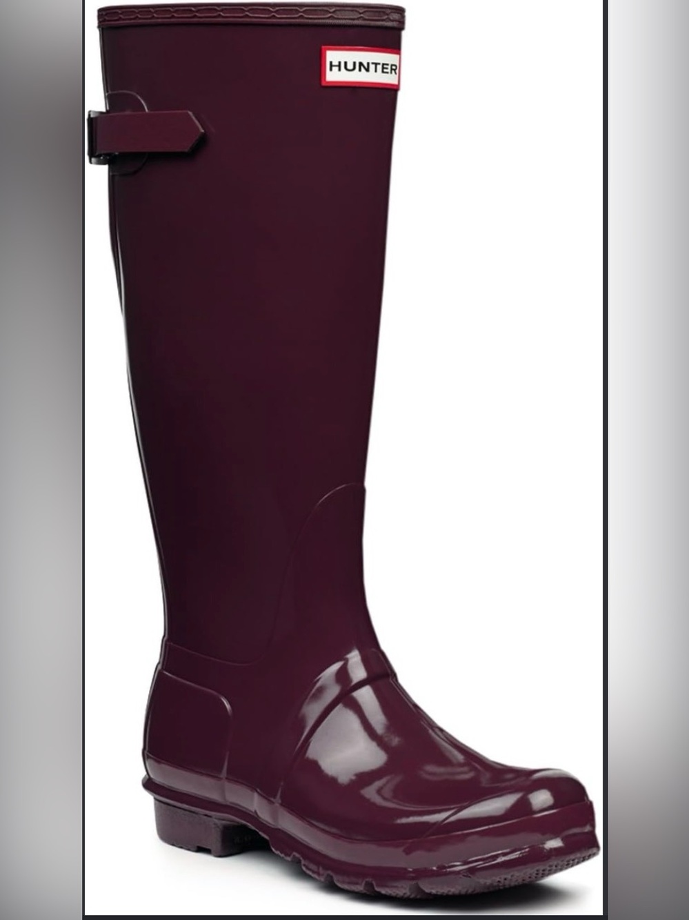 HUNTER Original Tall Gloss Rain Boots – Purple Urchin | US 9 💜